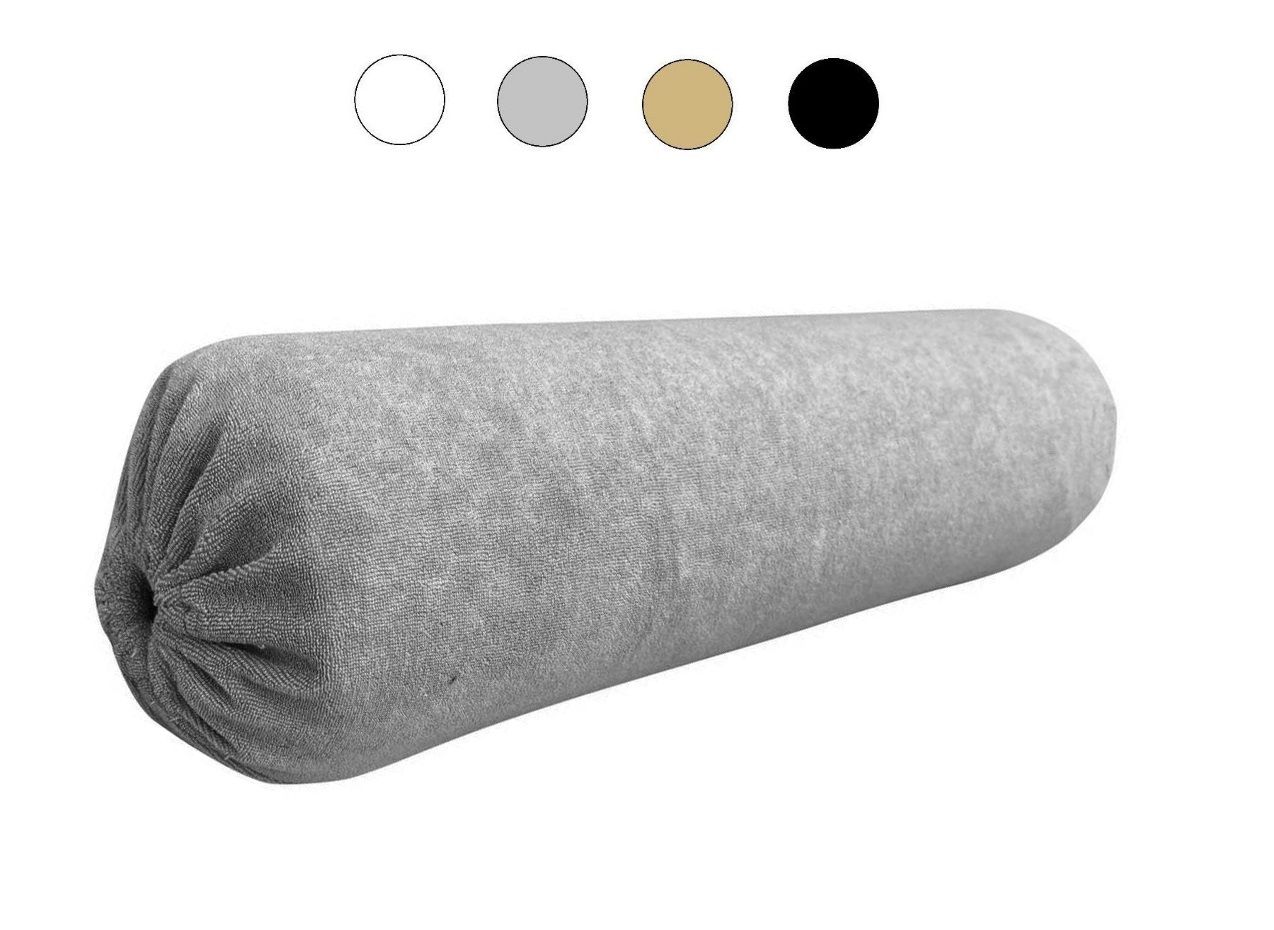 Witte hoes voor een halfronde knierol of armsteun, afgebeeld in een schone, professionele salonomgeving.