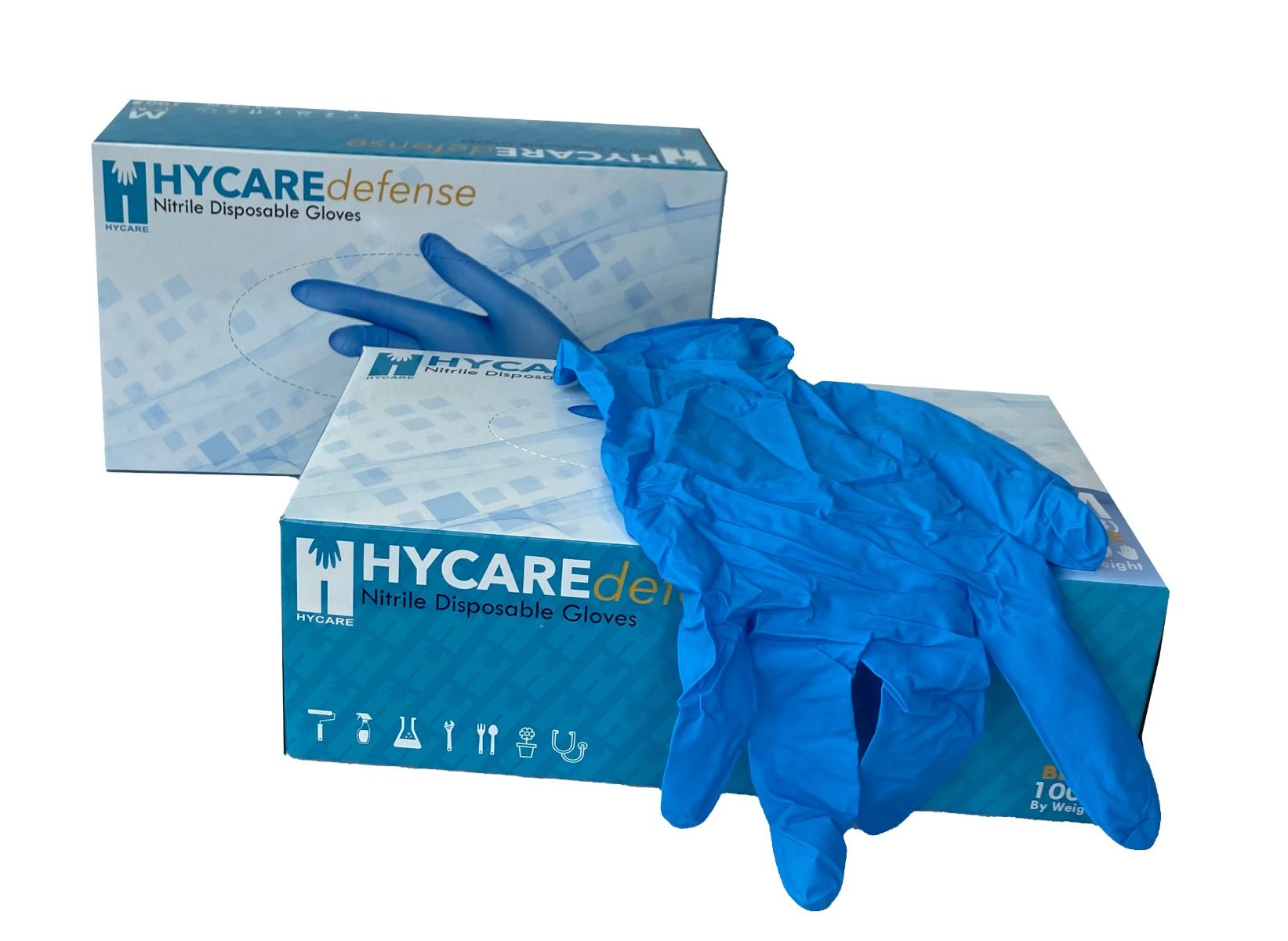 Pak HyCare Defense blauwe nitril handschoenen, poedervrij, 100 stuks, maat M