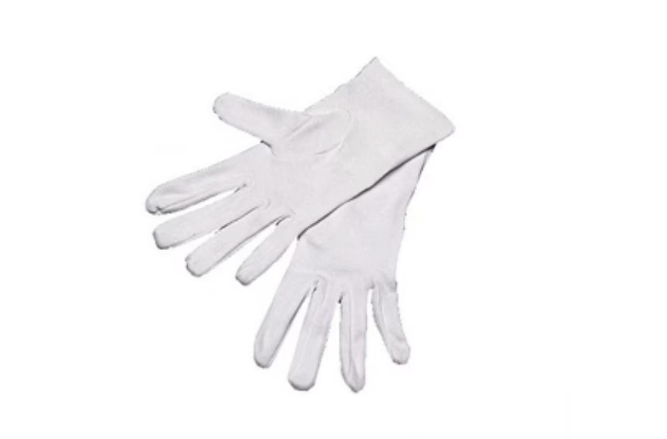 Katoenen handschoenen in maat M, dubbel verpakt per paar, voor handverzorging en bescherming.