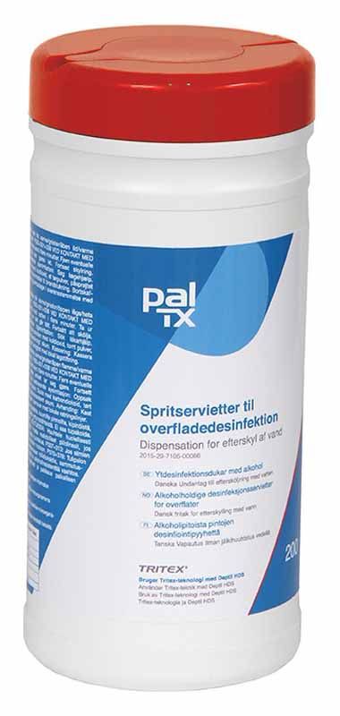 Bus met Pal TX alcohol desinfectiedoekjes 70% ethanol, blauw doekje uittrekbaar