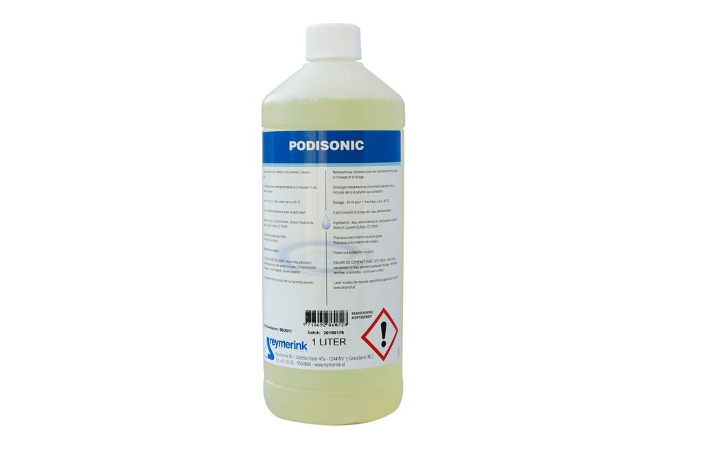 Fles Reymerink Podisonic Ultrasoon Reinigingsvloeistof van 1 liter voor instrumenten