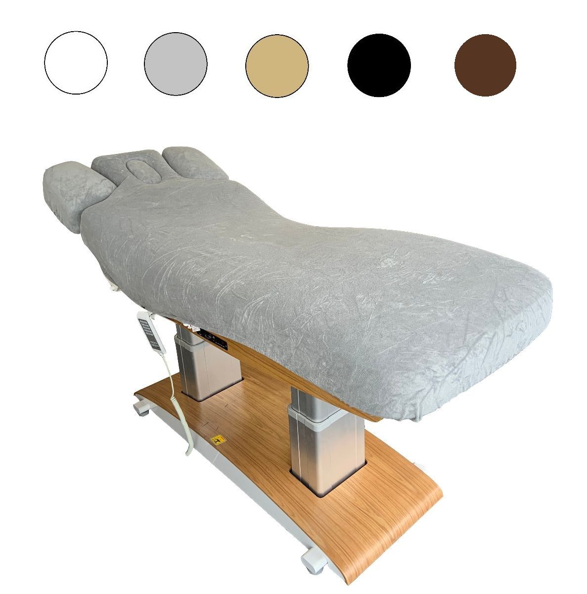 Complete set stoelhoezen voor een Luna of Odilia massagebank in een professionele setting