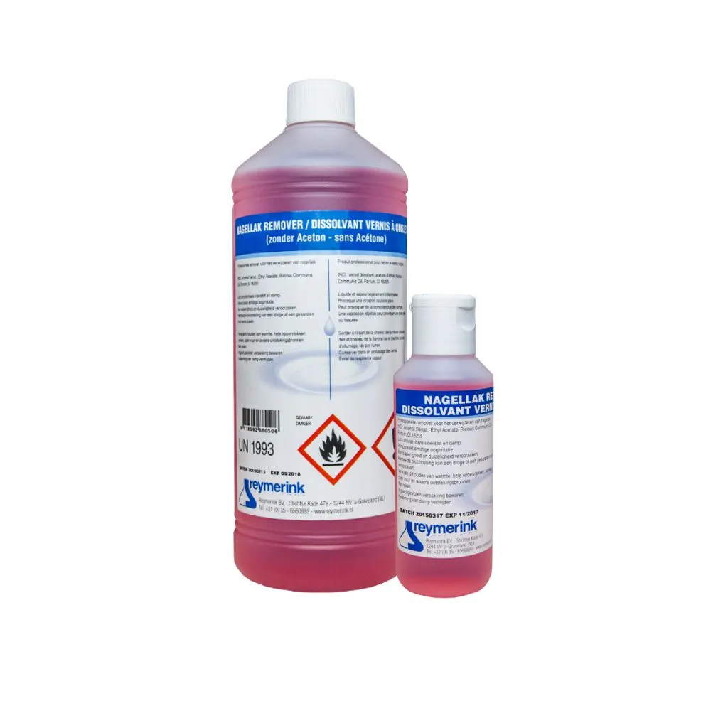 Reymerink nagellakremover zonder aceton 100 ml en 1000 ml