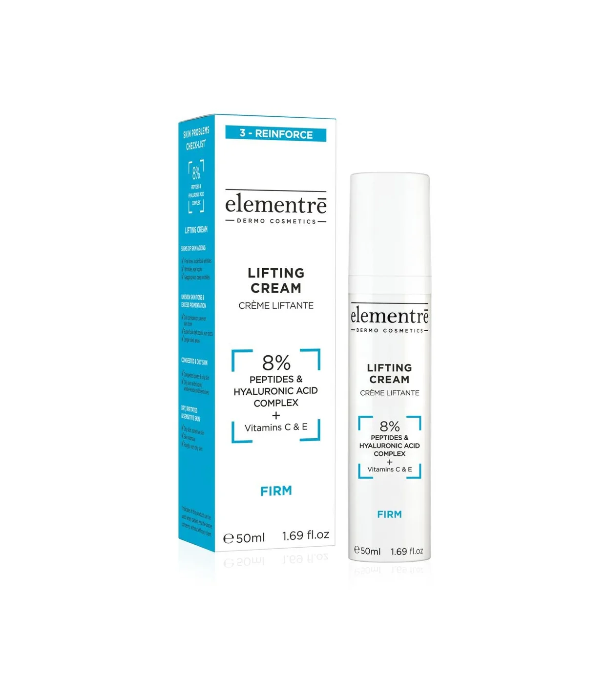 elementrē Lifting Cream 8% Peptiden & Hyaluronzuur 50 ml